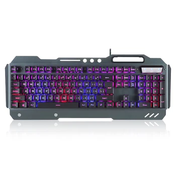 16 Spalvotų Mechaninė Klaviatūra Žaidimų Klaviatūra su LED Backlight Multi-Sistema Suderinama RGB Klaviatūros Laidinė Klaviatūra Gamer