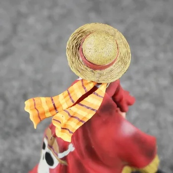 18cm Anime One Piece Beždžionė D Luffy Galutinis Karaliaus Ver. Raudonas Apsiaustas PVC Veiksmų Skaičius, OP Luffy Kolekcines Modelis Žaislas