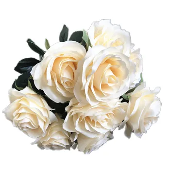 19 spalvų kelio vadovas gėlių 10Heads rožės modeliavimas gėlių šilko gėlių vestuvių fone, rožių dekoracija