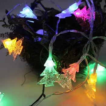 1M 3M 5M Kalėdų Šviesos Stygos 2019 Nauji Snaigės Varpai Pentagram Baterija Lemputė Eilutes, LED Naktį Žibintai