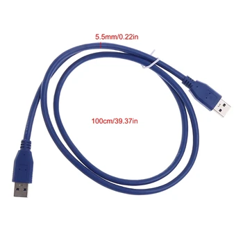 1M Mėlynas Hi-Speed USB 3.0 Type-A Male, Kad kištukinė Jungtis Adapteris ilgiklis