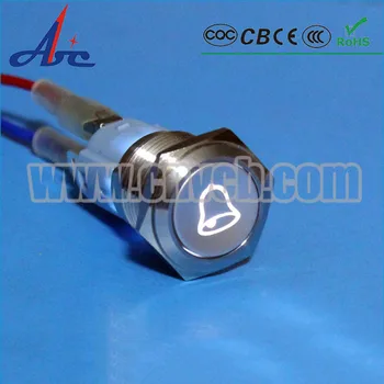 1NO1NC 16mm individualų simbolis metalo jungiklis led šviesos latching mygtukas jungiklis, auto automobilis/mokyklos/factory