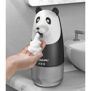 1Pc Naujų Pažangių Jutiklių Muilo Putų Dozatorius Rankų dezinfekavimo priemonės Butelis Nešiojamų Panda Skysto Muilo Dozatorius Vonios kambario Aksesuarai
