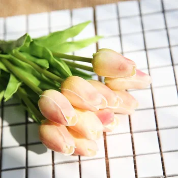 1Pcs medžiagos Tulpių Dirbtinių Gėlių Nekilnojamojo Touch Dirbtinių Puokščių Netikrą Gėlių, Vestuvių Dekoravimas Gėlėmis Namų Šaliai Dekoro