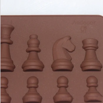 1PCS Naujas Silikono Šachmatų Torto Formos Saldainiai, minkštus saldainius, Šokolado Pelėsių 