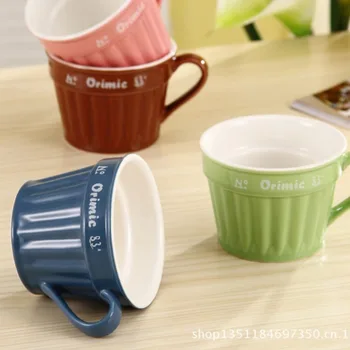 1Pcs Naują atvykimo KEYAMA Candy spalvas Kūrybos mielas keramikos pusryčiai pieno puodeliai Biuro kavos puodeliai Namų dekoratyviniai puodeliai dovanos