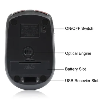 2.4 GHz bevielė Pelė Reguliuojamas DPI Mause 6 Mygtukai Optinės Žaidimų Pelės Žaidėjus Belaidės Pelės USB Imtuvas PC Kompiuteris