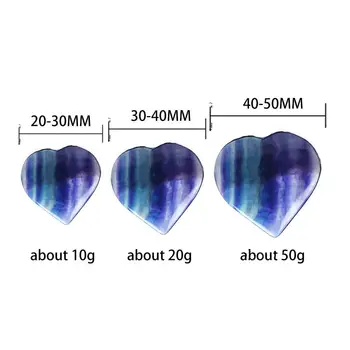 20-50mm 1pc Gamtos Vaivorykštės spalvų Fluorito Kristalas Meilė Širdies Akmens Spalvinga kristalų kvarco Kristalų Gijimas Didmeninės