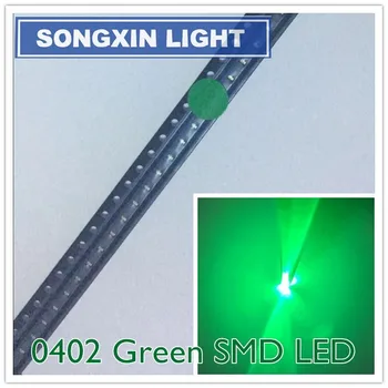 200pcs 0402 1005 SMD LED Lustu Žalia Paviršinio montavimo SMT LED Šviesos Diodų Lemputė Karoliukai