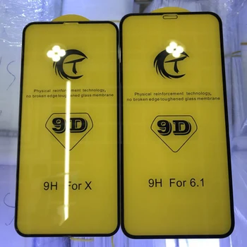 200pcs 9D Lenktas Visiškai Padengti Grūdinto Stiklo iPhone 12 Mini Pro 11 Max XS XR X 8 7 6 6S Plus SE Screen Protector, Flim Su dėžute