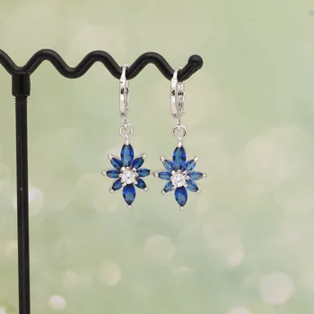 2016 Karšto Pardavimo Auskarai Fine Jewelry Madinga Didmeninė Kristalų Gėlių Dizainas Pardavimas, papuošalų, bižuterijos