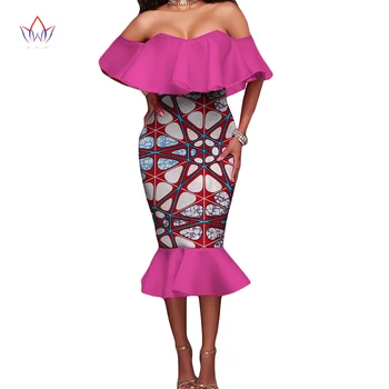 2017 Afrikos Off Peties Suknelės Moterims Afrikos Dashiki Moterų Velniop Kaklo Suknelė Plius Dydis Afrikos Drabužių BRW WY1866