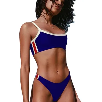 2018 m. Europos ir Amerikos Nauji Kratinys Sporto Bikini Sportas Mažai-waisted Dviejų dalių maudymosi kostiumėlį Moterų Minkštas Puodelio Bikini maudymosi kostiumėlį