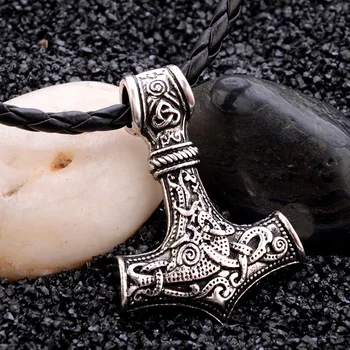 2018 Mados Vyrų Papuošalai Skandinavų Vikingų Amuletas Skandinavijos Mjolnir Pakabukas Plaktukas Iš Thor Karoliai Colar Choker Karoliai Moterims