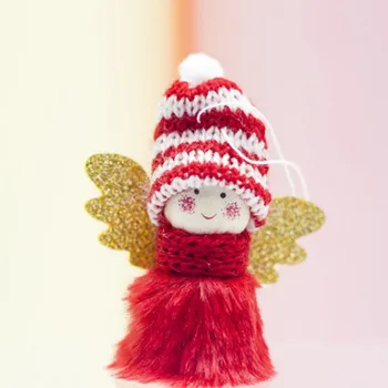 2019 Kalėdų papuošalų kūrybos mielas pliušinis angelas mergaitė pakabukas mini vilnos lėlė mažų ornamentais 8.27