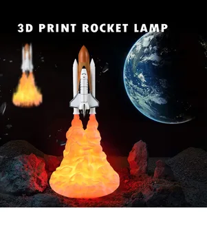 2019 Naujas Dropshipping Space Shuttle Lempos ir Mėnulio lempos Naktį Šviesos 3D Spausdinimo Erdvės Mėgėjams Raketų Lempos