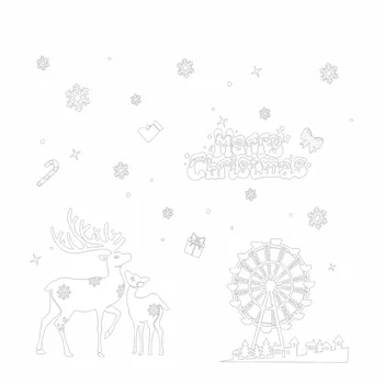 2019 Nuimamas Kalėdų Sienų Lipdukai Lango Stiklo Festivalis Lipdukai Santa Freskomis Naujųjų Metų, Papuošalai, Namų dekoro c11