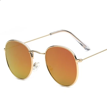 2019 retro apvalūs akiniai nuo saulės moterims, vyrams, prekės ženklo dizaineris saulės Akiniai moterų Lydinio veidrodis akiniai nuo saulės lentes moterų oculos de sol