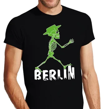 2019 Summer Tee Marškinėliai Berlyno Panorama Eismo Kaulai, Kaukolė T-Shirt Įdomus Kultinė Suvenyrų Ampel S - 3XL O-Kaklo marškinėliai