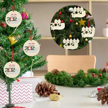 2020 Kalėdų Eglutės Ornamentu Asmeniniams Kalėdų Šeimos Narys, su Veido Padengti Šventė naujuosius Metus, Medinės Hnaging Apdaila/