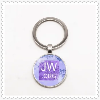 2020 Kūrybos JW. ORG serijos raštuotas keychain išgaubto stiklo apvalus pakabukas klasikinis vyrų ir moterų keychain dovana