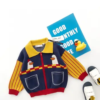 2020 m. Rudenį berniuko, kailis gyvūnų modelio megzti striukė baby girl drabužiai