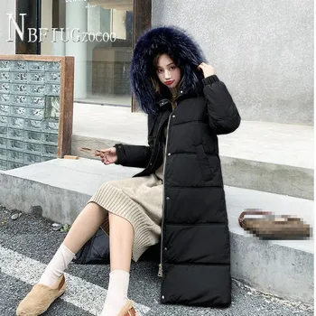 2020 M. Žiemos Naujas Korėjiečių Moterų Parkas Ilgai Stiliaus Plius Dydis Plonas Storas Moteris Outwear
