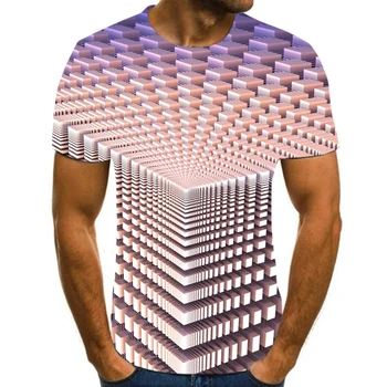 2020 metų vasaros nauji trumparankoviai 3D atspausdintas geometrinėmis figūromis mados asmenybės T-shirt vyrams ir moterims tinkamas dydis s-6xl