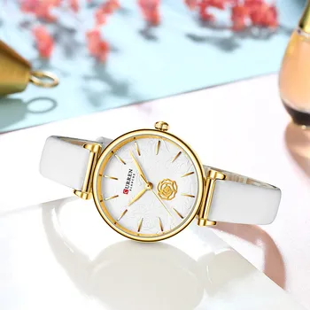 2020 Naujas CURREN Ponios žiūrėti Aukščiausios Prabangos Prekės ženklo Moterų 3D Rose Modelio Laikrodį Mados Suknelė Vandeniui Kvarco Merginos laikrodžiai