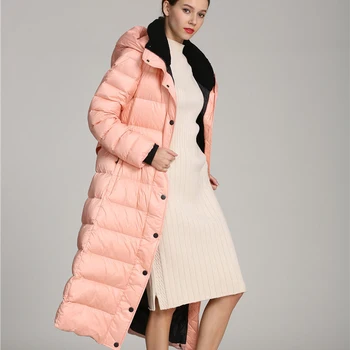 2020 Naujas Mados Moterų Žiemos Paltai Satnd Apykakle ilgomis rankovėmis, Šiltas Antis Žemyn Reguliuojama Juosmens viršutinių drabužių siuvimas