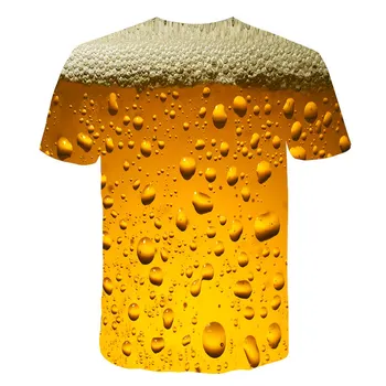 2020 Naujas Tai Alus Laiko 3D Raidėmis Spausdinti vyriški Marškinėliai Vasaros Kietas Vyras T-Shirt Vyrai Hipster Tshirts Streetwear Viršūnes Tees
