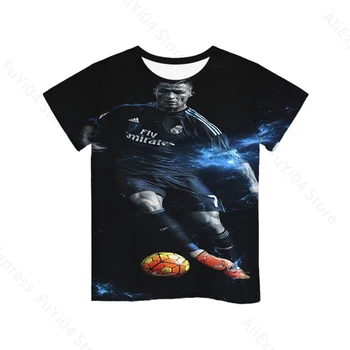 2020 SP7 3D Atspausdintas Berniukų Marškinėliai Cristiano Ronaldo O-Neck T Shirt Vaikas Sporto Atsitiktinis Vasaros Chlid drabužių Streetwear Viršūnes Tees