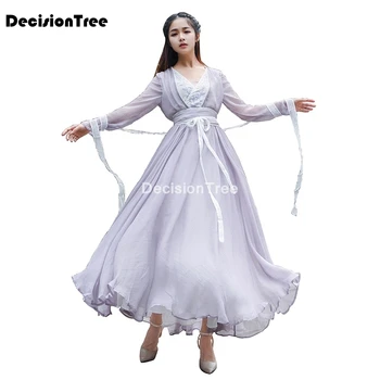2021 suknelė moterims kinų stiliaus saldus suknelė siuvinėjimo hanfu tobulinimo apynasrio ilga suknelė vintage drabužius azijos suknelė