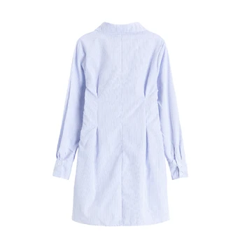 2021spring, Rudenį Ir Žiemą korėjos Versionnew Stiliaus Nišą Polo ilgomis Rankovėmis Suknelė Moterų Juosmens Temperamentas Dryžuotas Marškinėliai, Sijonas