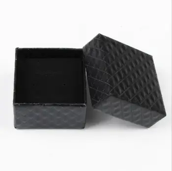20pcs Kvadrato formos papuošalai, auskarai, žiedai, dovanų dėžutes, juodas kvadratas carton lankas atveju