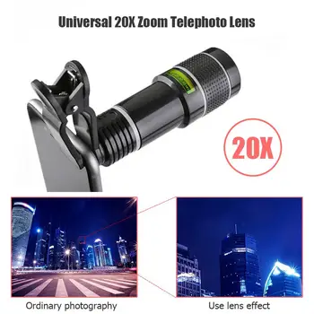 20X Universalus mobiliojo telefono objektyvo Zoom Artinimo Objektyvas HD Išorės priartinimas, fokusavimas Mobiliojo Telefono vaizdo Kameros Objektyvu Įrašą Visus Telefonus
