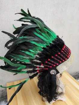 21 colių didelės kelly žalia plunksnų Šukuosena plunksnų vinjetė kostiumai plunksnų skrybėlė šalis tiekimo