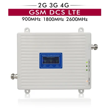 2G 3G 4G Triguba Juosta Mobiliojo ryšio Signalo Kartotuvų GSM 900+DCS/LTE 1800+FDD LTE 2600 mobilusis telefonas Signalo Stiprintuvas Judriojo Korinio ryšio Stiprintuvas
