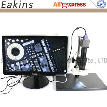 2in1 Skaitmeninis Mikroskopas su Kamera VGA, USB Išėjimai+56 LED Šviesos Žiedas+stovas Laikiklis+180 X C Mount Objektyvas, Skirtas PCB /Lab Remontas