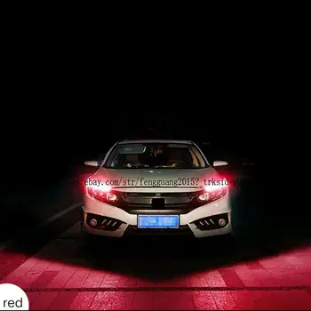 2VNT 60cm RAUDONA+Geltona automobilio Auto LED Posūkio signalo DRL Vairavimo Šviesos važiavimui Dieną