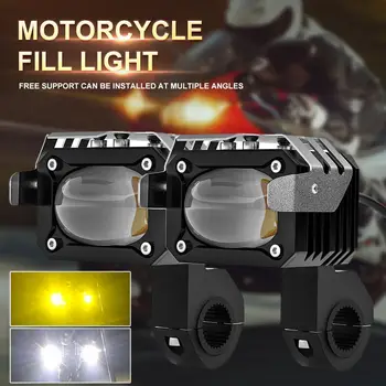 2vnt Motociklo LED Prožektoriai Motociklų Pagalbiniai Lrradiation 200M Atstumu Lemputės Motociklo Projektorius Tolimosios šviesos Žibintas