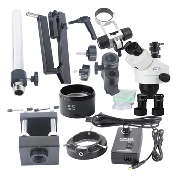 3.5 X-45X Trinokulinis Stereo, Zoom Mobiliųjų Telefonų Remontas, Mikroskopu WF10X/20mm Okuliarai 0,5 X/165mm Papildomas Objektyvas 1/2CTV 2019 Geriausias