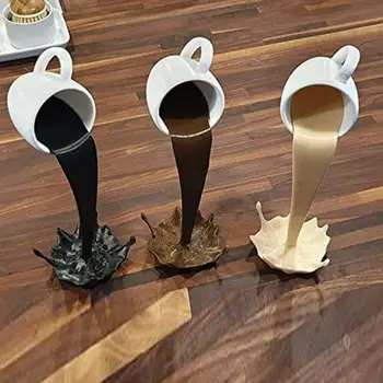 3 Spalvos Plastiko, Patvarus Plūduriuojantis Pereinanti Kavos Puodelio Skulptūra Virtuvės Puošmena Kūrybos Kavos Puodelis Namų Dekoro Meno Dovana Įrankiai