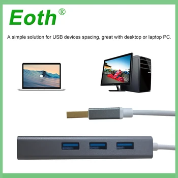 3 Uostų USB3.0 HUB Tipo C Iki 1000Mbps Ethernet LAN RJ45 Kabelis Adapteris, Tinklo plokštė, Didelės Spartos Duomenų Perdavimo Adapteris usb 3.0