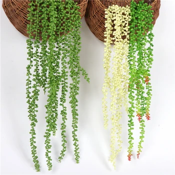 3 Šakutės Dirbtinių Gėlių String Plastiko ašarų dėl mylimojo Sienos Kabo Augalų Succulents Sodo Vainikas Namų Vestuvių Dekoro 75cm