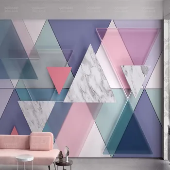 3D, Abstraktūs Geometriniai Trikampis Stiklas, Foto Tapetai, Freskos, skirtos Kambarį Didelių gabaritų Marmuro Sienos Popieriaus Namų Sienų Dekoras Užsakymą