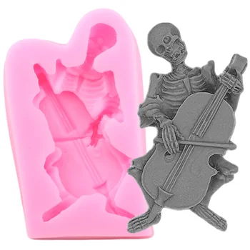 3D Skeletas Kaukolės Silikono Formos Halloween 
