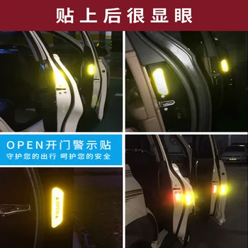 4 Vnt Automobilių Durų Saugos Įspėjimas šviesą Atspindintys Lipdukai ATIDARYTI Lipdukas tolimojo Atspindinti Knyga Anti-susidūrimo Dekoratyvinis Lipdukas