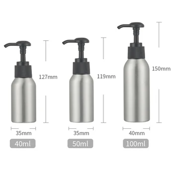 40-250ML Tuščias Aliuminio Buteliai Su Losjonas Siurblys 150CC Šampūnas / Losjonas Sub-išpilstymo Tuščias Kosmetikos Bakas