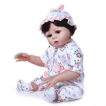 48CM visas silikono kūno nekilnojamojo touch reborn baby girl lėlės bebe atgimsta Vonios žaislas Anatomiškai Teisingą premie džiugu baby dydis